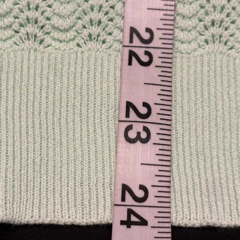 J. Crew Pointella Mockneck Knit Sweater size Large mint green color